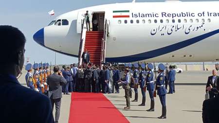 President Rouhani arrives in Baku