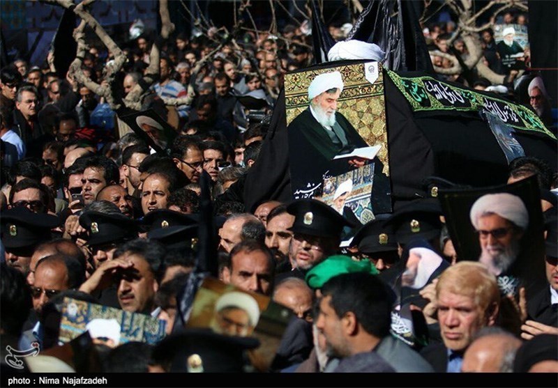 Leader Performs Prayers as Funeral Held for Late Cleric in Mashhad