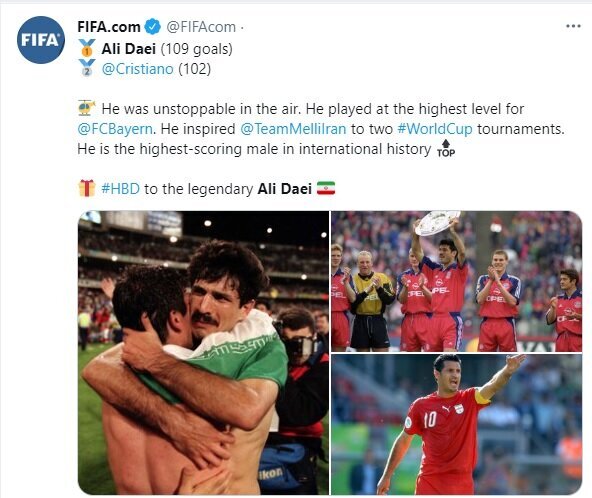 FIFA wishes “unstoppable” Ali Daei happy birthday