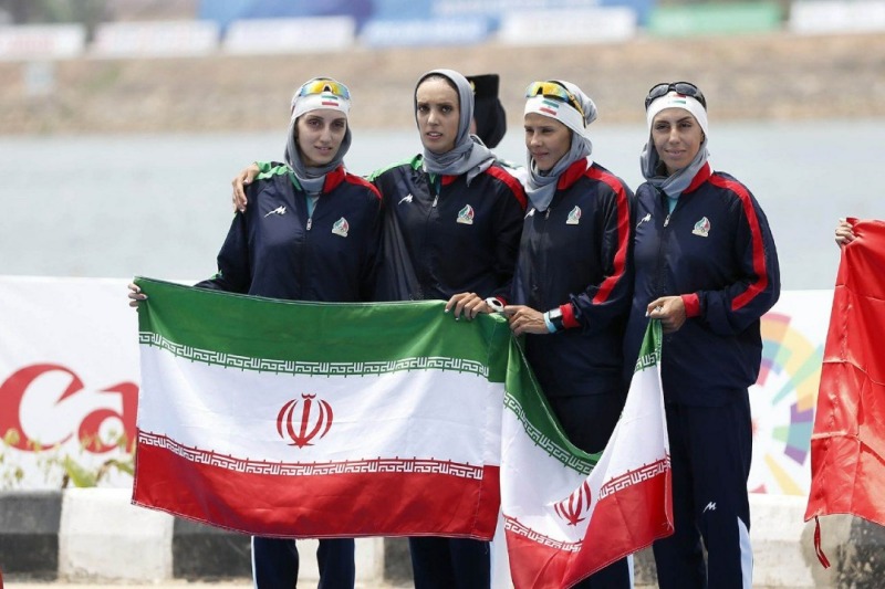 Iran's women rowing team runner up in Asian Games