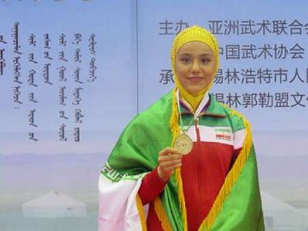 Iranian female Wushu fighter bags gold medal in World Champs