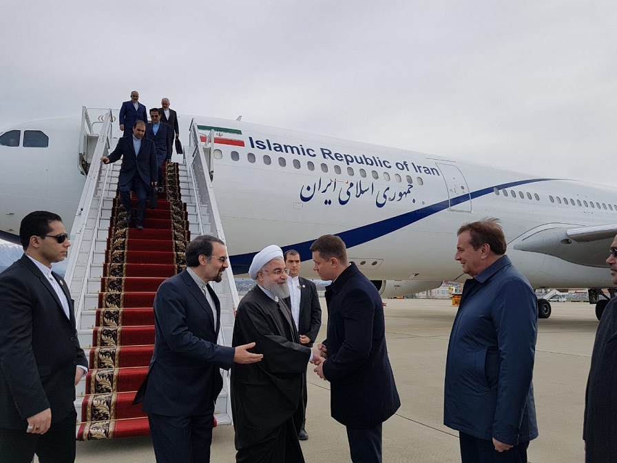President Rouhani arrives in Russian city of Sochi