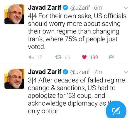 Zarif: US officials need worry about saving their regime than Iran’s