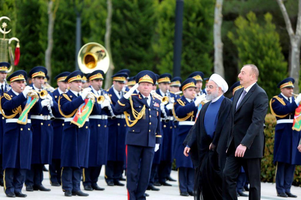 Iran president officially welcomed in Azerbaijan