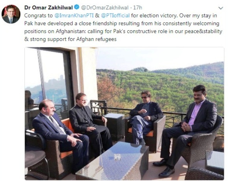 Afghan envoy congratulates Imran Khan on election win