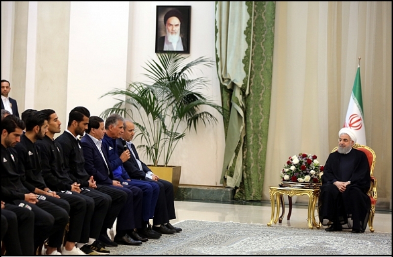 President Rouhani praises courage of Iran footballers