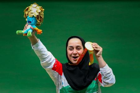 Iranian female sports shooter wins gold medal in 2016 Rio Paralympics