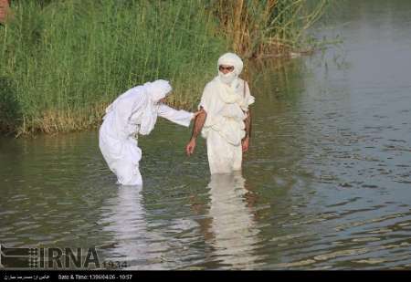 Baptism ceremony of the Sabian Mandaean religious minority in Ahvaz