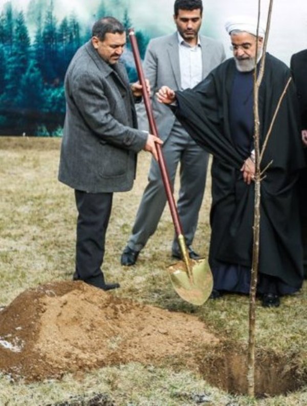 President Rouhani plants sapling in nat'l Arbor Day