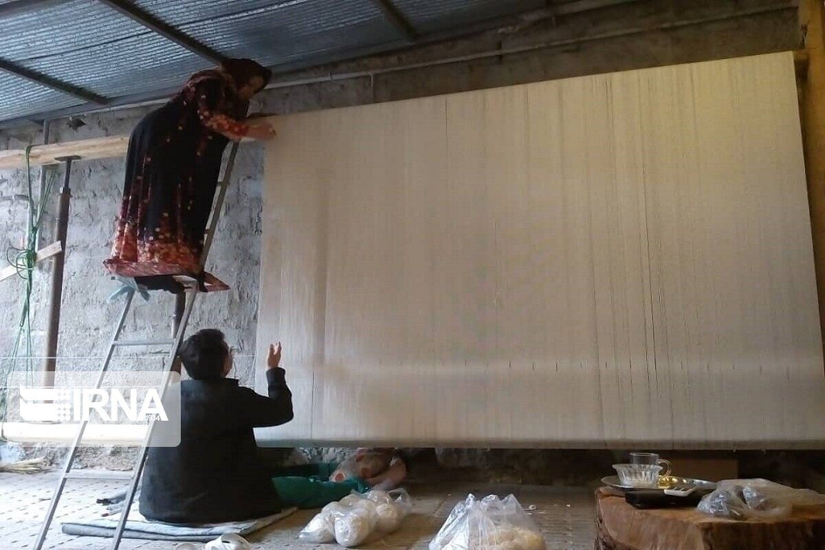 Carpet weaving by hands in Iran