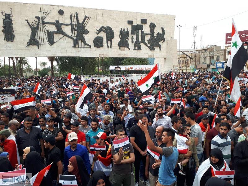 Baghdad residents denounce US aggression against Syria
