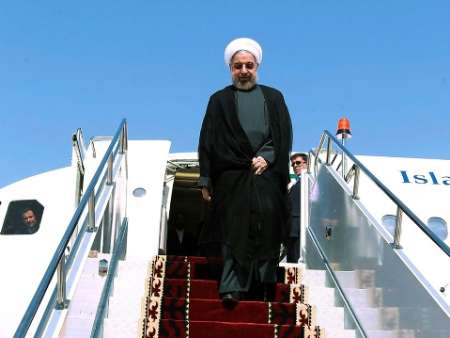 President Rouhani arrives in Moscow