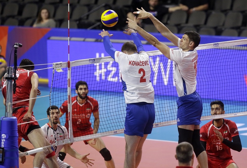 Iran volleyball team defeated by Serbia