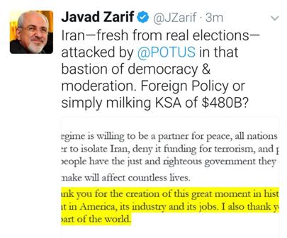 Zarif slams Trump for anti-Iran statements