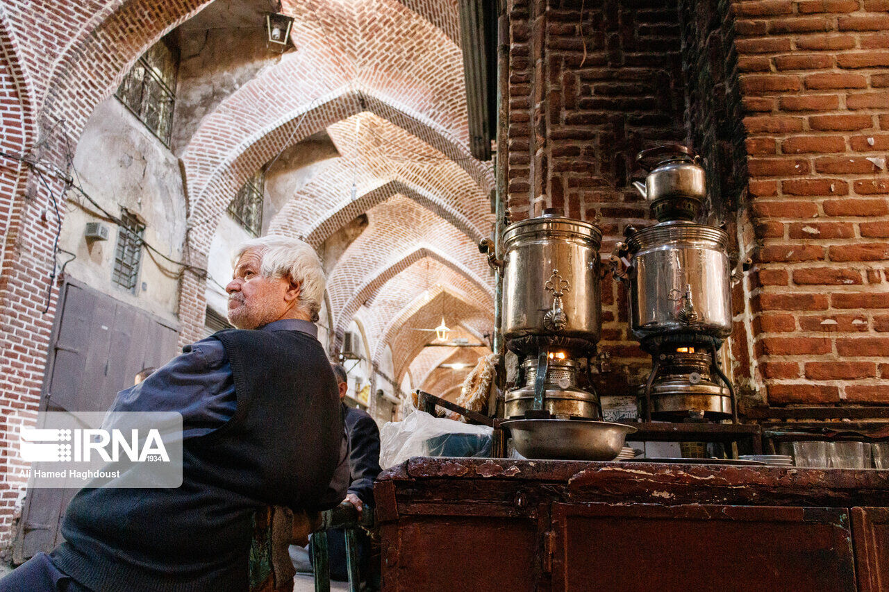 Tea houses in Tabriz Bazaar, popular place for tourists